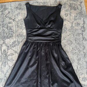 Vintage Silk V-neck Little Black Dress - Size XS/S